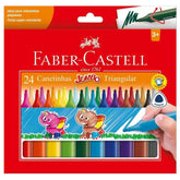 Canetinha Triangular Jumbo 24 Cores - Faber-Castell